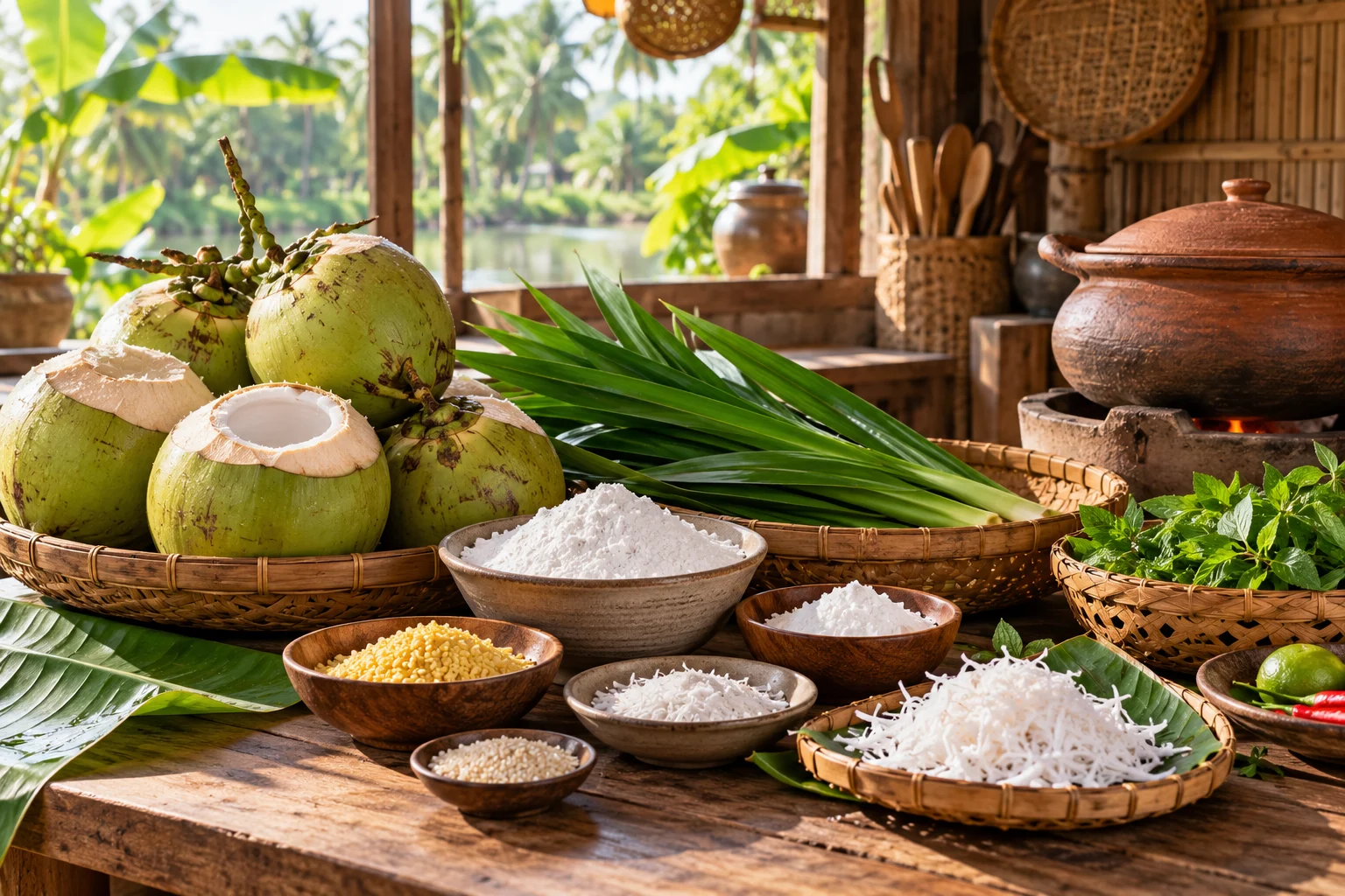 Nguyên liệu gian bếp miền Tây — ảnh minh họa AI