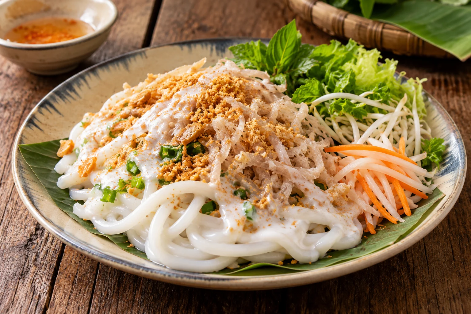 Bánh tằm bì cốt dừa phiên bản minh họa