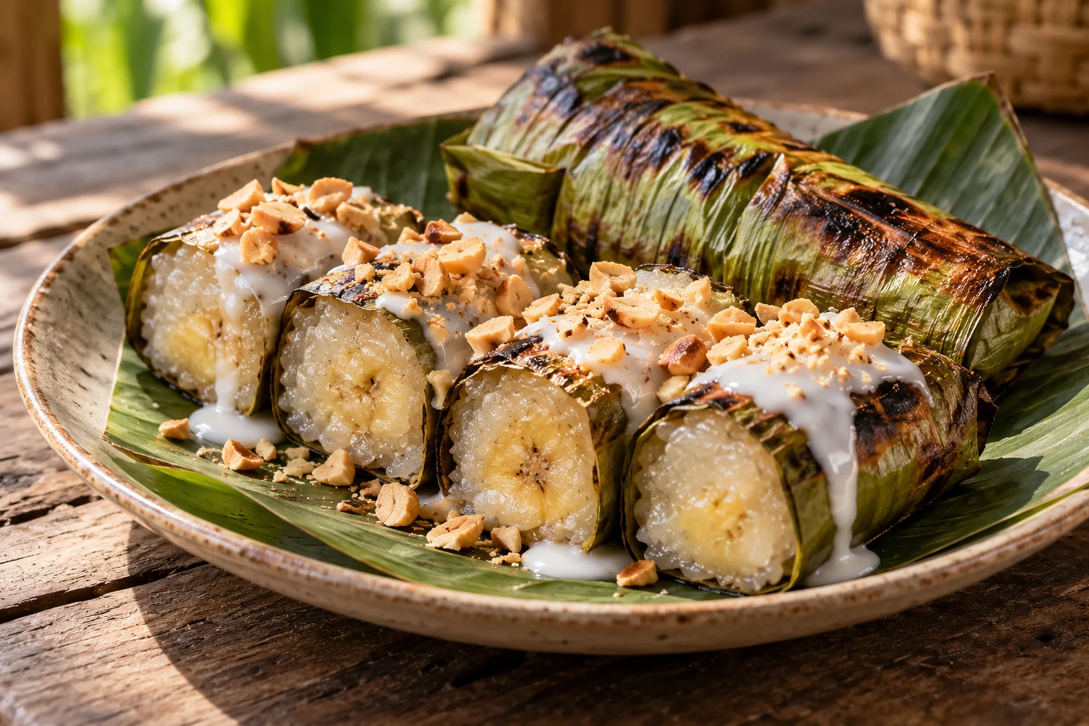 Chuối nếp nướng phiên bản minh họa