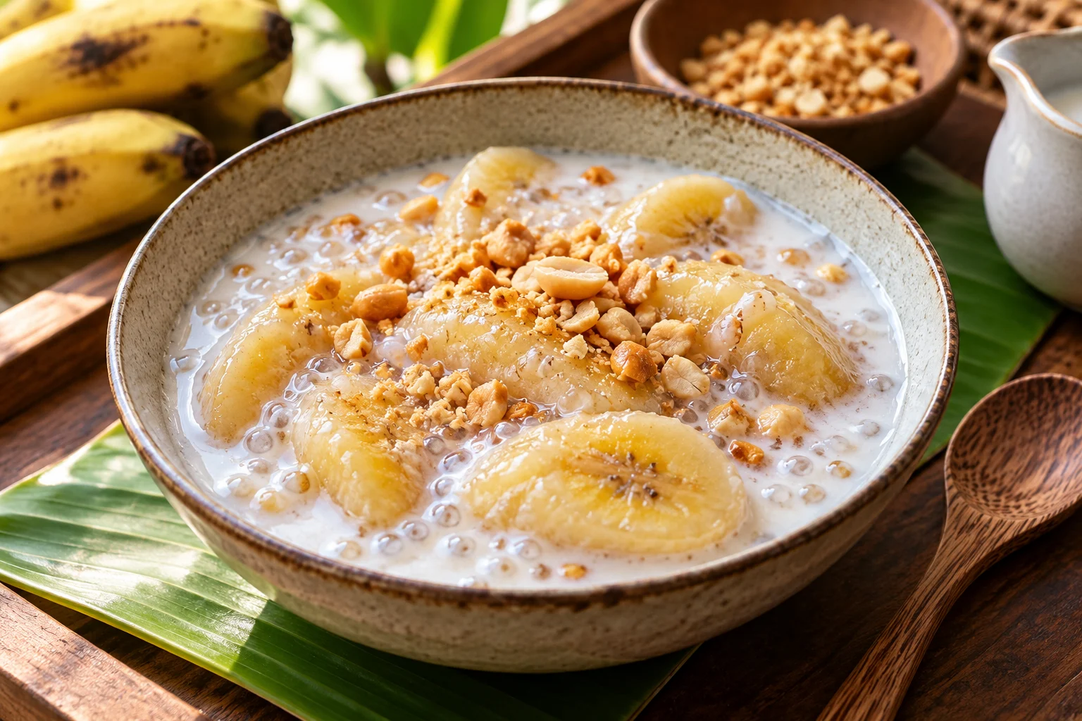 Chuối xào dừa phiên bản minh họa