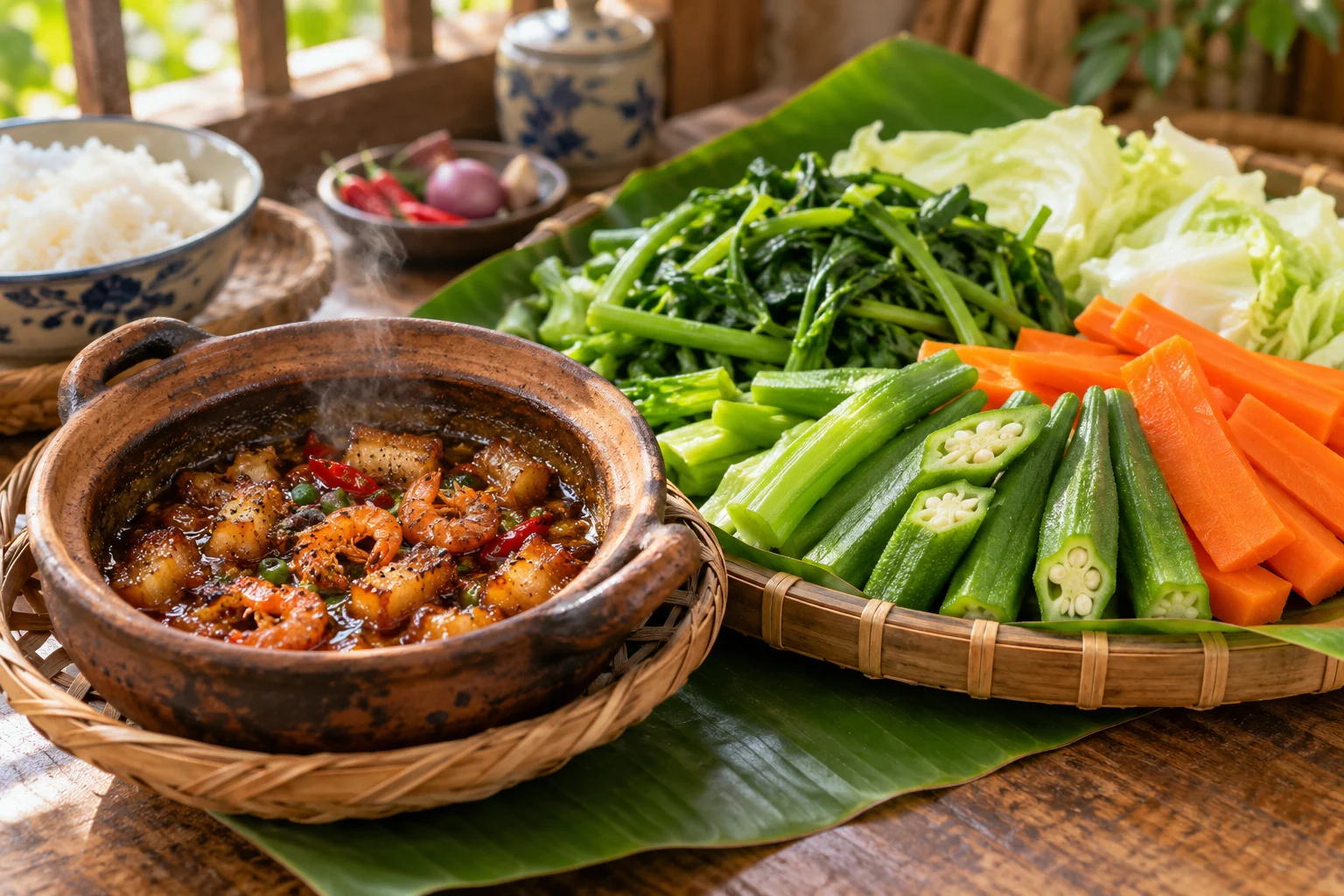 Kho quẹt tôm khô phiên bản minh họa